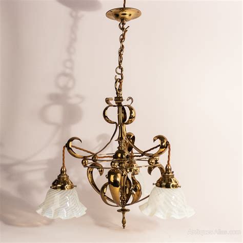 Antiques Atlas Arts And Crafts Benson Brassvaseline Chandelier