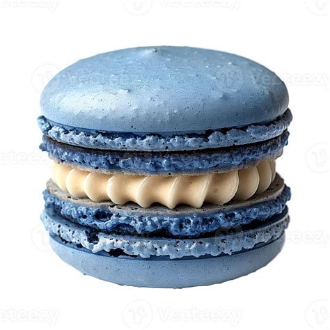 Blue Macaron Tasty Macaron Dessert Isolated Blue Macaron Top View