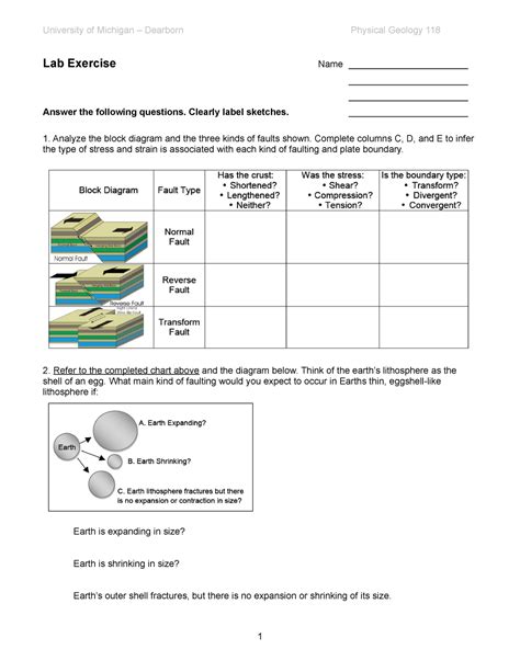 Lab 2 Plate Tectonics Lab 2 For Geol 118 University Of Michigan