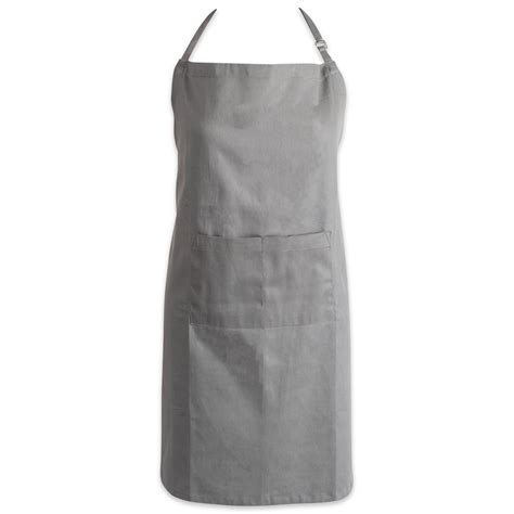 Design Imports Gray Xl Chef Kitchen Apron 32x38 100 Cotton Gray