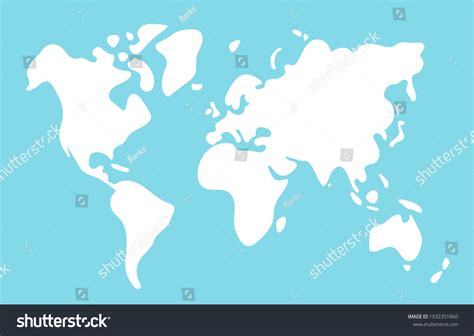 Simplified World Map Vector Illustration Stock Vector Royalty Free