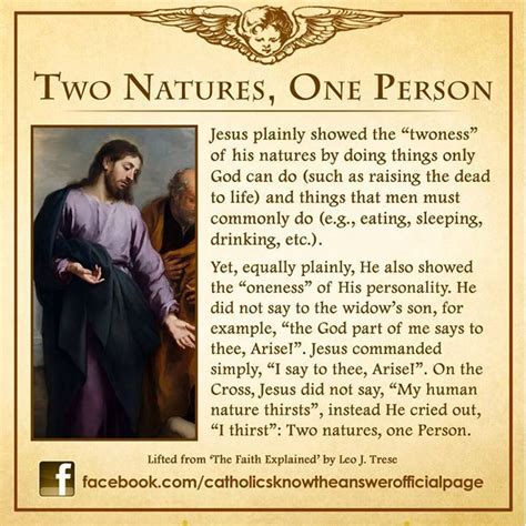 Natures One Person Catholics Know The Answer In Catholic