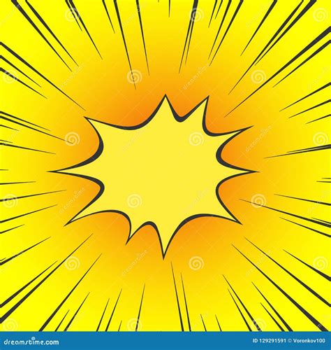 Comic Yellow Explosion Flash Radial Line Illustration Of A Superhero