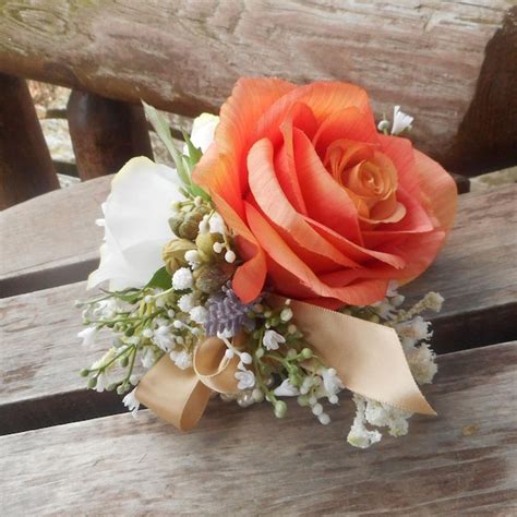 Coral Boutonniere Etsy