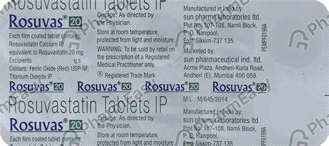 Rosuvas 20 MG Tablet 10 Uses Side Effects Price Dosage PharmEasy