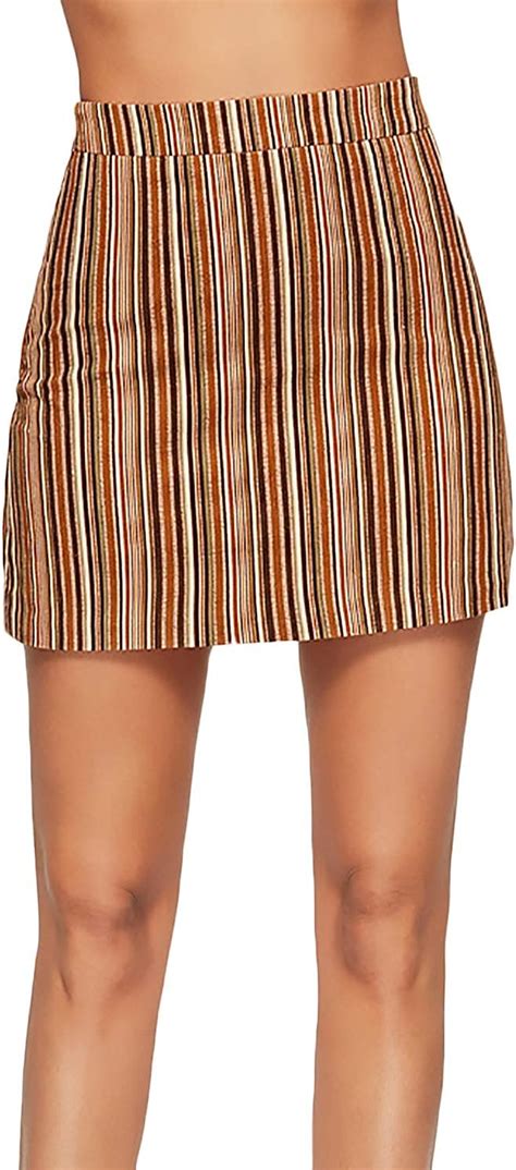 Röcke Damen Sommer Kurz Gestreift High Waist Minirock Vintage Einfach