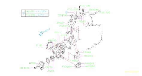 Subaru Forester Limited Engine Coolant Bypass Pipe Aa