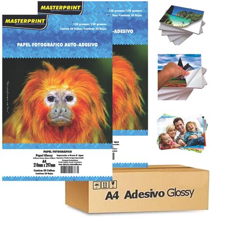 Papel Fotogr Fico Adesivo G Glossy Prova D Gua A Masterprint