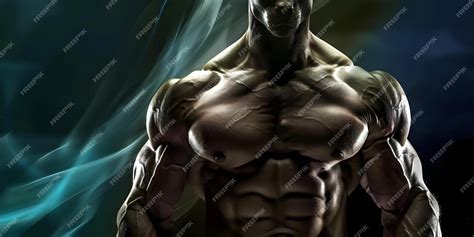 Muscular Boxer Demonstrating Strength And Power Through Rigorous