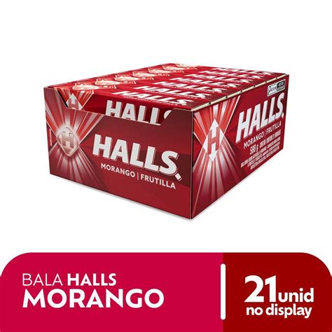 Bala Halls Morango Caixa Unidades De G Mondelez