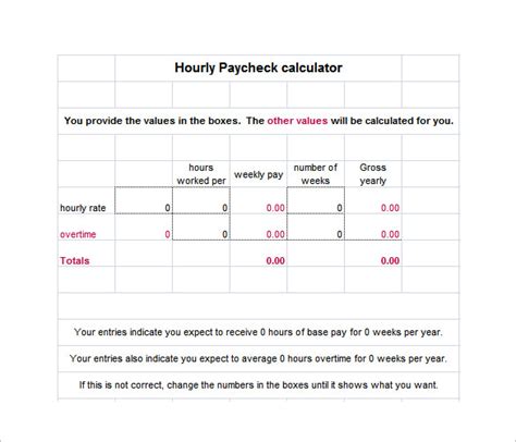 Hourly Paycheck Calculator Templates | 10+ Free Docs, Xlsx & PDF Formats, Samples, Examples,