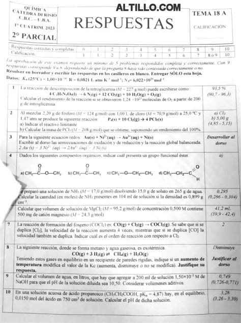 2º Parcial F Química Di Risio 2023 CBC UBA