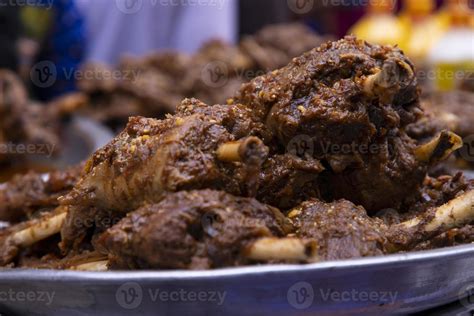 Roasted Leg Pieces Of Mutton At A Street Food Market In Dhaka