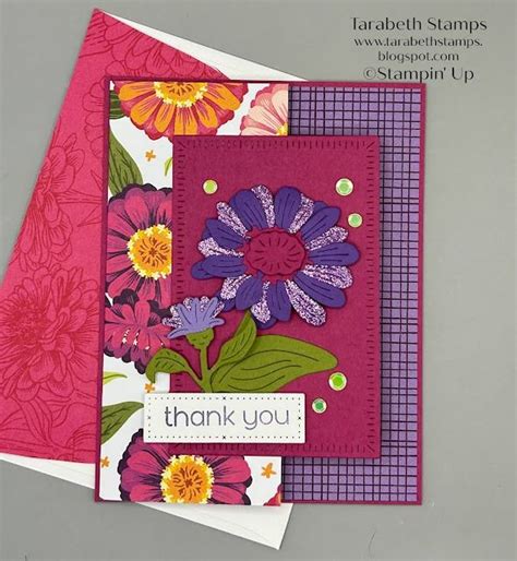 Stampin Up Simply Zinnia Timeless Arrangements Thank You Card By