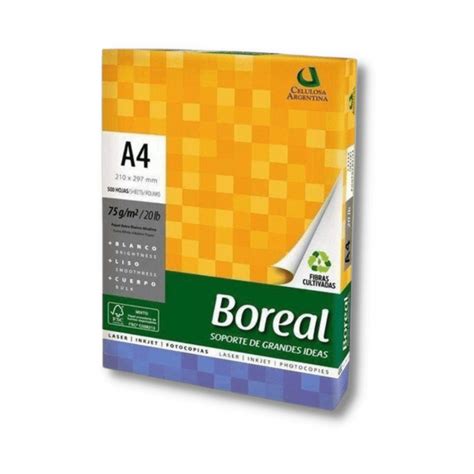 Papel Sulfite 210 Mm X 297 Mm A4 Branco C 500fls 75 Boreal