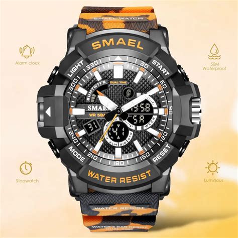 Smael Electronic Digital Watch For Men Military Sport Quartz Watches