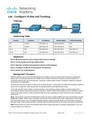 Lab Configure Vlans And Trunking Docx Lab Configure Vlans