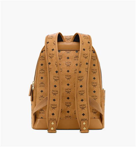 Medium Stark Backpack In Visetos Cognac Mcm ®us