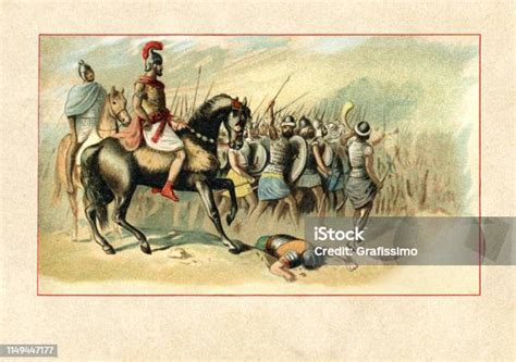 Hannibal In The Battle Of Cannae 216 Bc Stock Illustration - Download ...