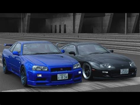 GT Sport 1000HP JDM Battle R34 Nissan Skyline GT R Vs Toyota Supra