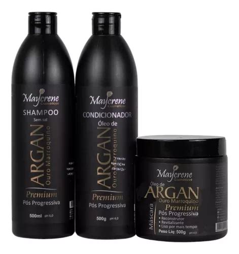 Kit Pós Progressiva Óleo De Argan Ouro Marroquino Naturiun Maycrene