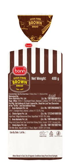 Bonn High Fibre Brown Bread 400 G Buy Online At ₹47 Near Me