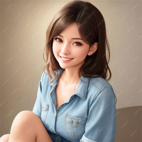 Premium Ai Image Beautiful Anime Girl Smiling Generative Ai