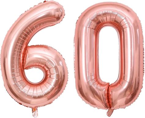 Amazon 40 Inch Rose Gold 60 Number Balloons Giant Jumbo Huge 60