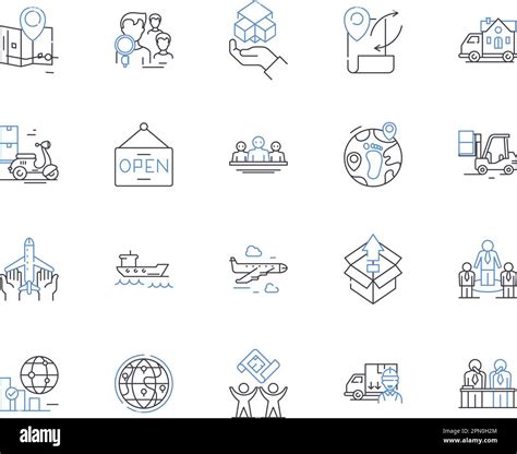 Transportation Management Outline Icons Collection Shipping Logistics