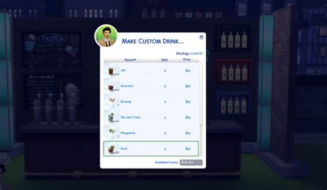 Mod The Sims Custom Bar Drinks By Icemunmun • Sims 4 Downloads