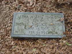 Letha Harris Benton 1908 1974 Mémorial Find a Grave