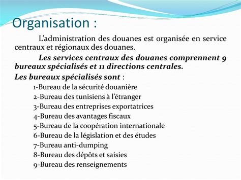 Ppt Chapitre Ii La Douane Mission Et Organisation Powerpoint