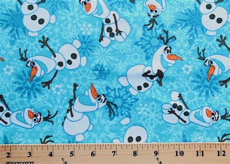 Flannel Olaf Winter Snowflakes Disney Frozen Kids Cotton Flannel Fabric ...