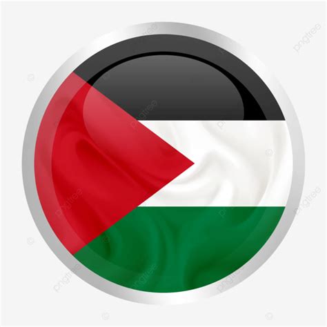 Vector De Bandera Palestina Con Marco Plateado Circular Png Dibujos