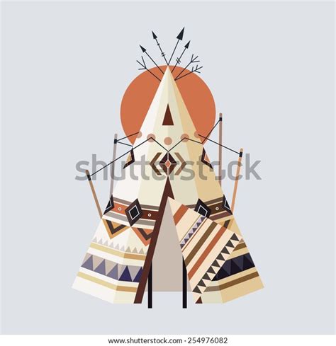 Vector Illustration Indian House Tepees Known Stock Vector Royalty