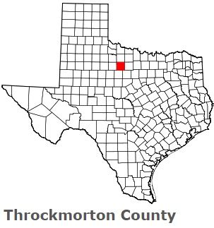 Throckmorton County on the map of Texas 2024. Cities, roads, borders ...