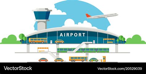 Flat airport Royalty Free Vector Image - VectorStock