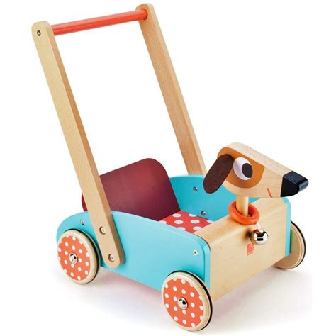 Janod Crazy Doggy Cart Baby Walker Wooden Baby Toys Wood Toys Toddler