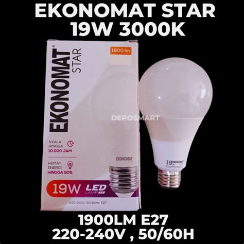 Jual LAMPU LED EKONOMAT STAR 19W 3000K 1900LM E27 KUNING LAMPU TERANG