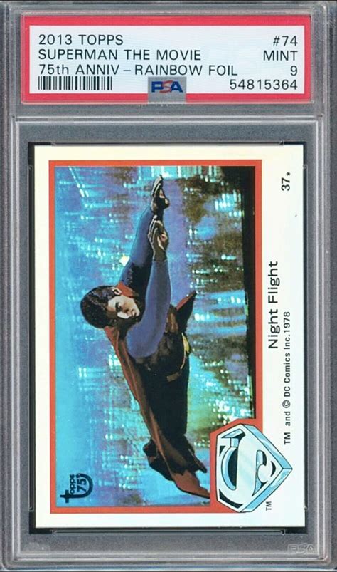 2013 Topps 75th Anniversary 74 Superman The Movie Rainbow Foil PSA 9