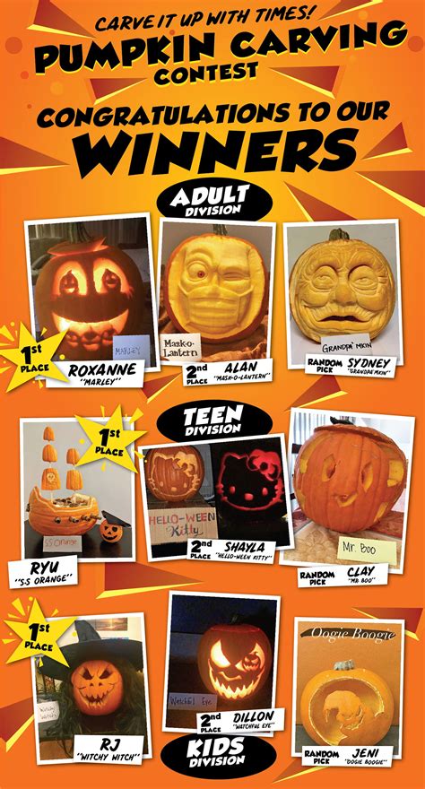 Pumpkin Carving Contest Winners | Times Supermarket