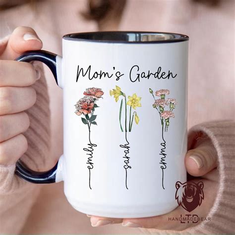 Moms Garden Mug Personalized Birth Flower Mug Mom T Custom