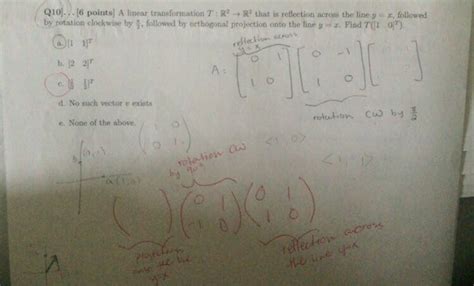 Solved A Linear Transformation T R 2 Rightarrow R 2 That Is