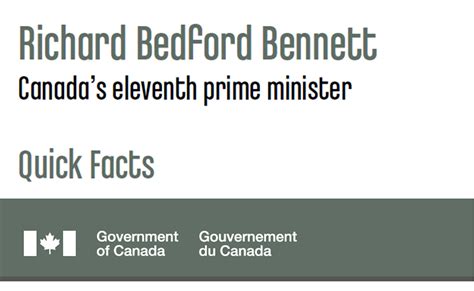 Biographical Fact Sheet Richard Bedford Bennett Brian Mulroney John