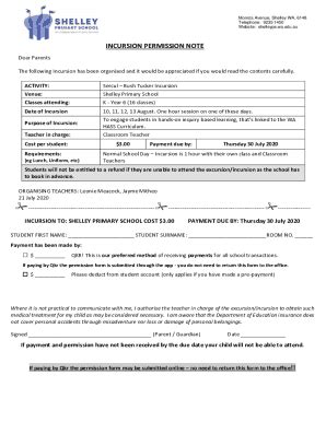 Fillable Online Shelleyps Wa Edu Classes Attending Fax Email Print