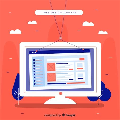 Concepto moderno de diseño web con estilo plano Vector Gratis