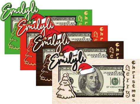 Personalized Name Wooden Christmas Tree Christmas Money