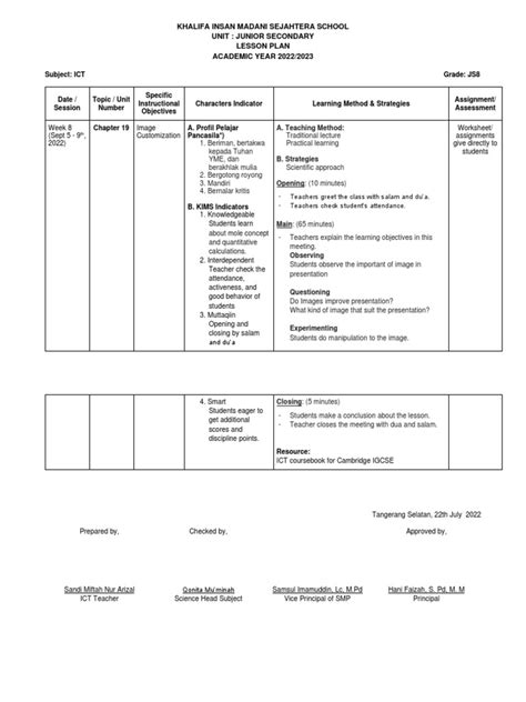 Ict Lesson Plan Js8 070922 Pdf Teachers Educational Technology