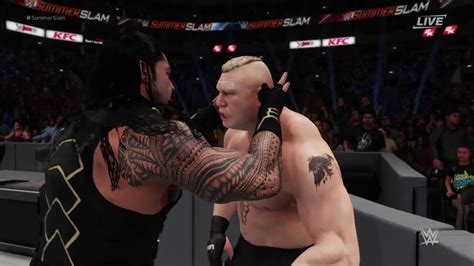 Wwe 2k18 Roman Reigns Vs Brock Lesnar Universal Championship 2018 Youtube