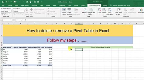 How To Delete A Pivot Table In Excel How To Remove Pivot Table On